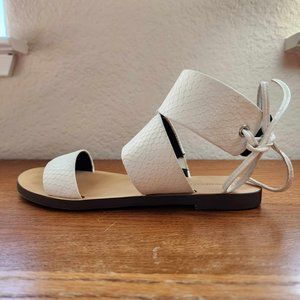 Rebecca Minkoff Emma Gladiator Sandals - White Embossed Leather - Size 5